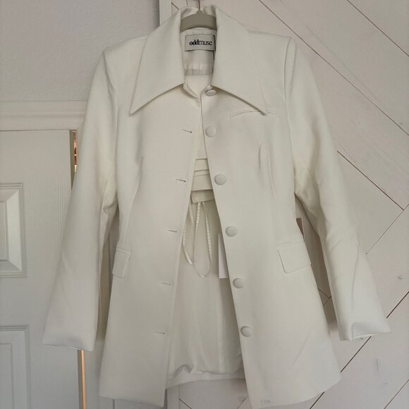 Odd Muse White Brand New with Tags Structured Jacket and Skirt SET (XS / XS T) - Picture 5 of 7